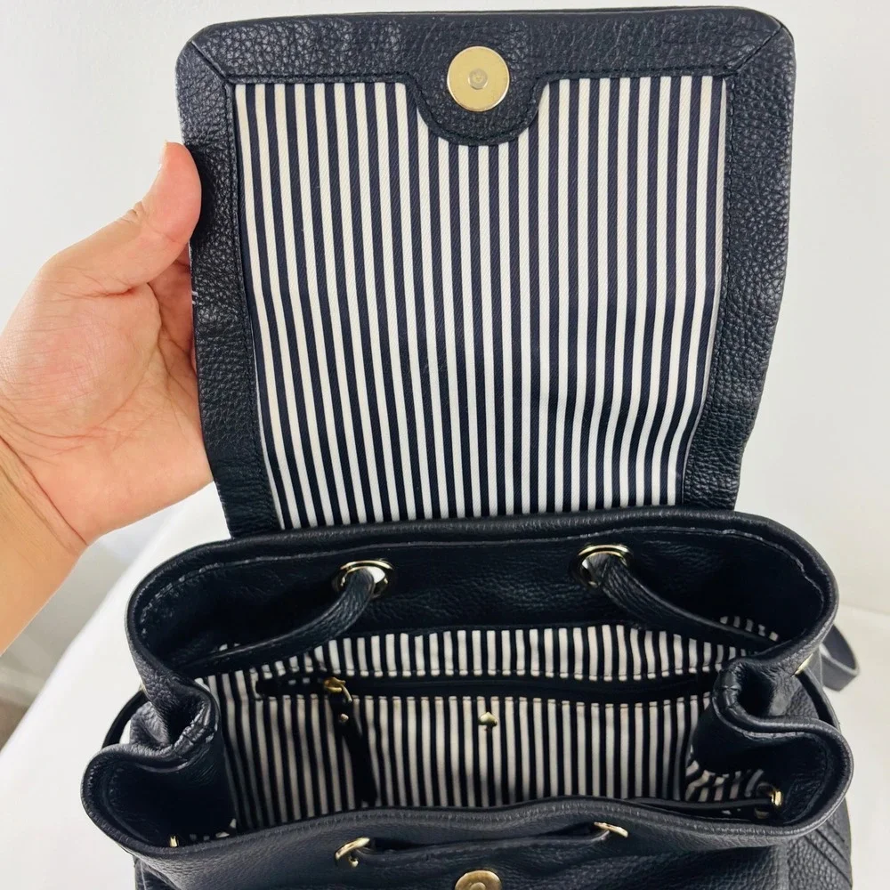 Kate Spade New York Medium Black Pebble Leather Backpack Purse